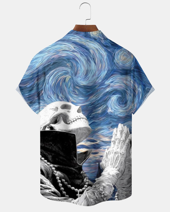 Alohadaddy® Abstract Art Skull Van Gogh Men&