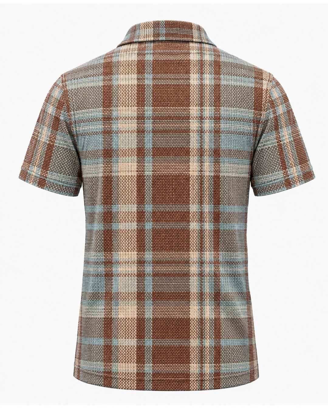 Men’s Basic Casual Checkered pattern Retro Print Button Down Polo Short-Sleeve Big &amp; Tall