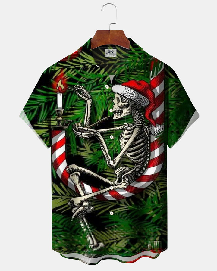 Alohadaddy® Holiday Christmas Skull Hat Print Men&