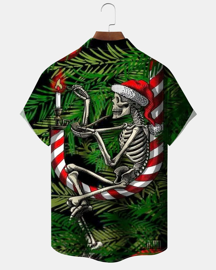 Alohadaddy® Holiday Christmas Skull Hat Print Men&