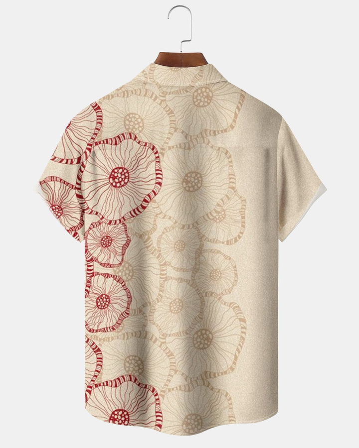 Alohadaddy® Casual Floral Petal Striped Gradient Print Men&