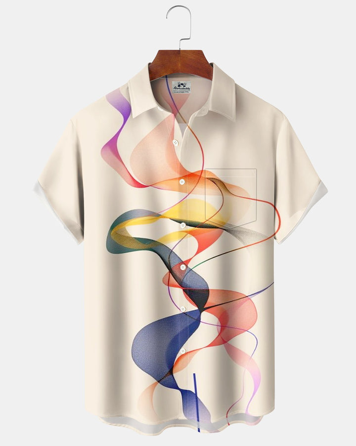 Alohadaddy® Casual Abstract Striped Print Men&