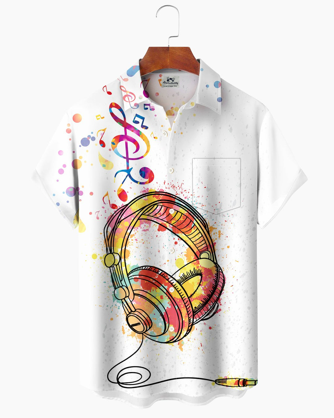 Alohadaddy® Casual Music Note Headphone Print Men&
