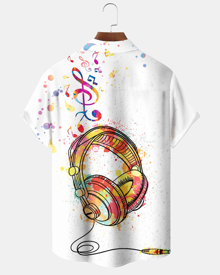 Alohadaddy® Casual Music Note Headphone Print Men&