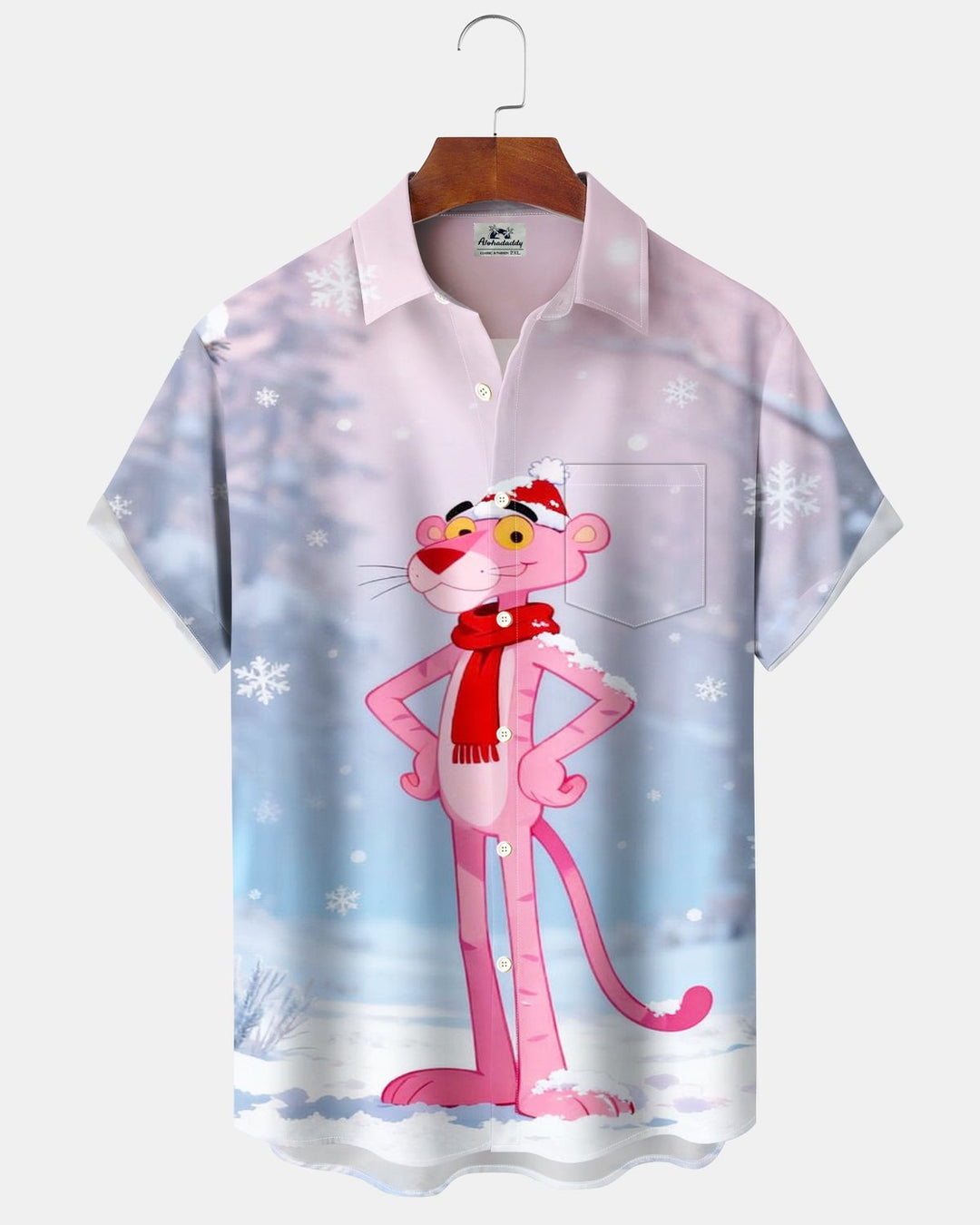 Alohadaddy® Holiday Christmas Fun Pink Panther Print Men&