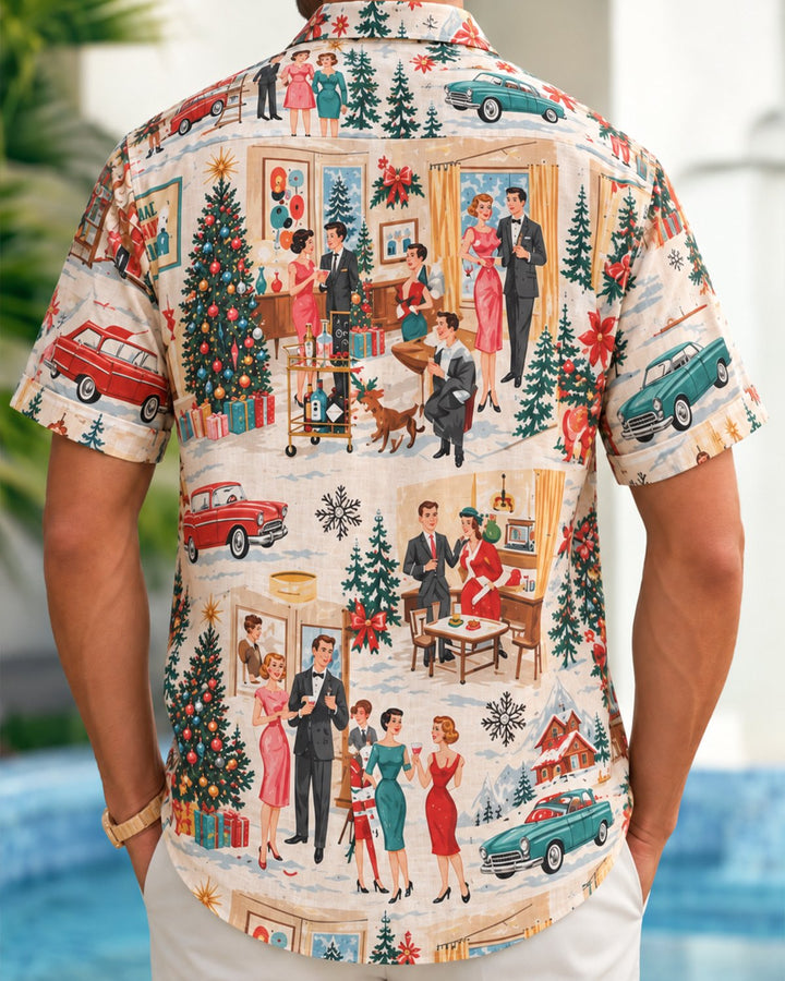 Alohadaddy® Holiday Christmas Portrait Family Party Print Men&