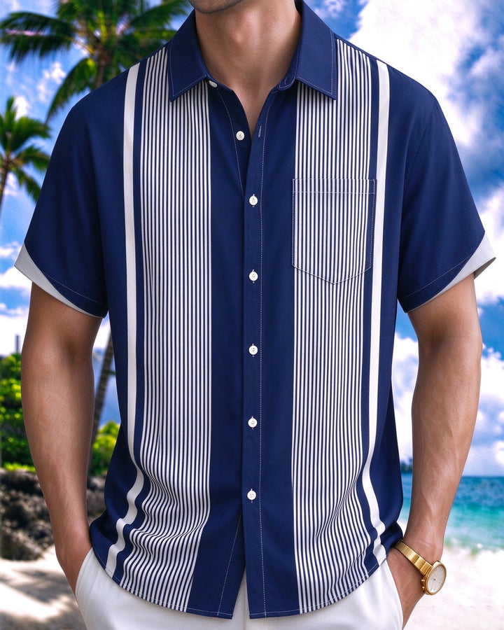 Alohadaddy® Basic Striped Print Men&