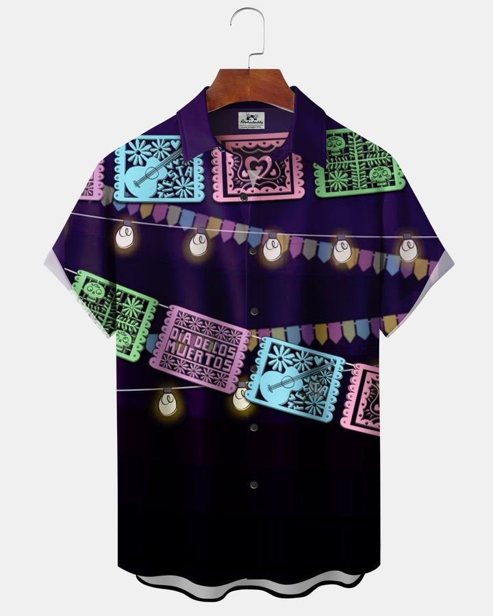 Alohadaddy® Day of the Dead Light &amp; Music Print Men&
