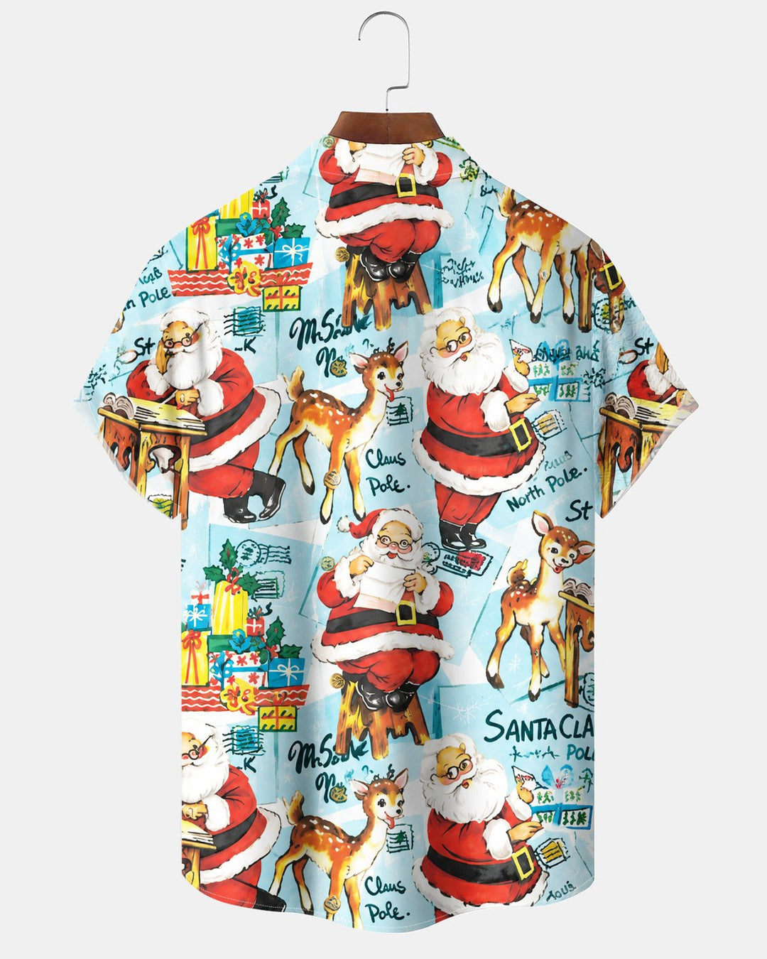 Alohadaddy® Holiday Christmas Santa Claus and Reindeer Print Men&