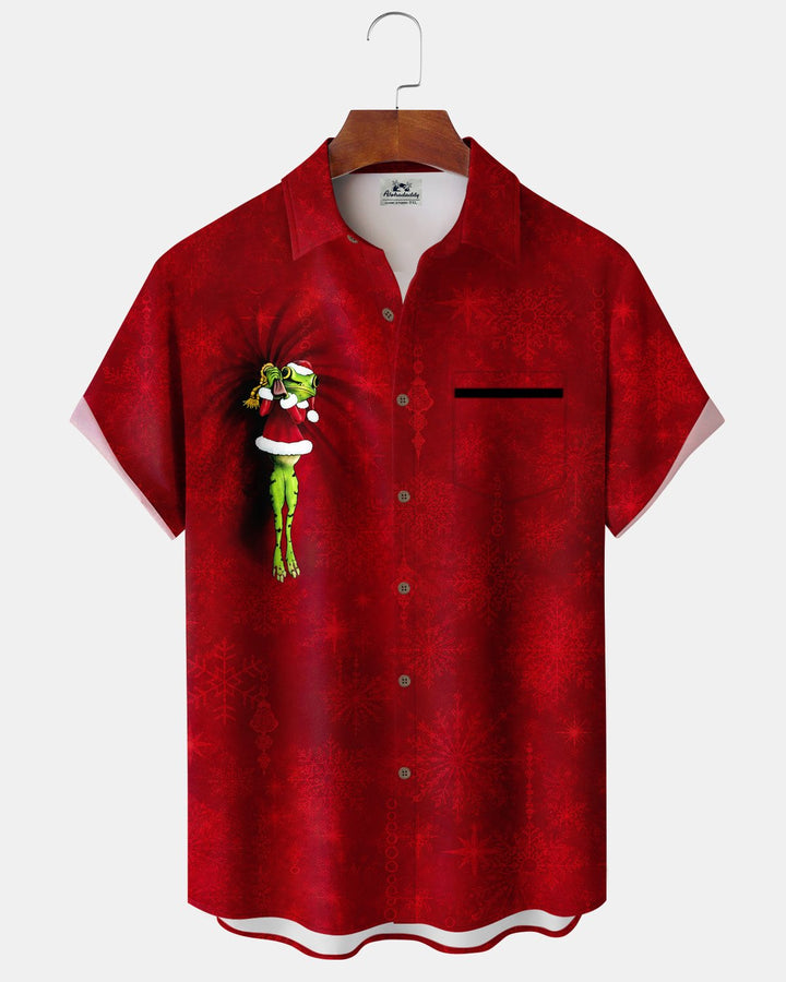 Alohadaddy® Holiday Christmas Frog Bowling Print Men&