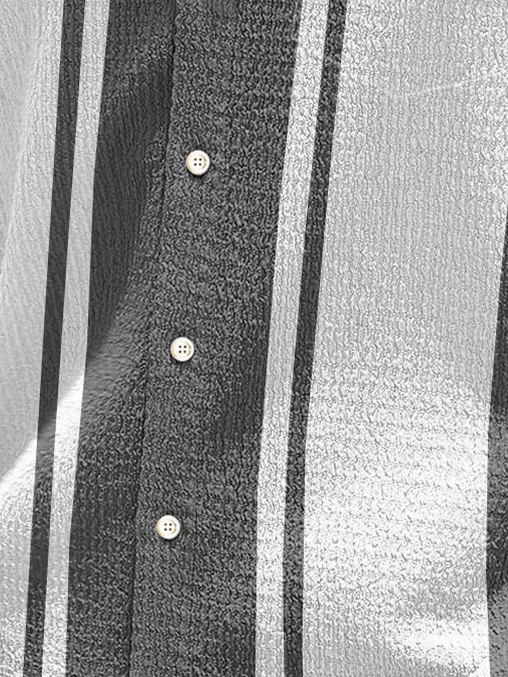 Camisa de manga corta con bolsillo abotonado y estampado digital 3D con colores contrastantes para hombre de Alohadaddy, estilo retro de bolos, finales de los años 60, tallas grandes