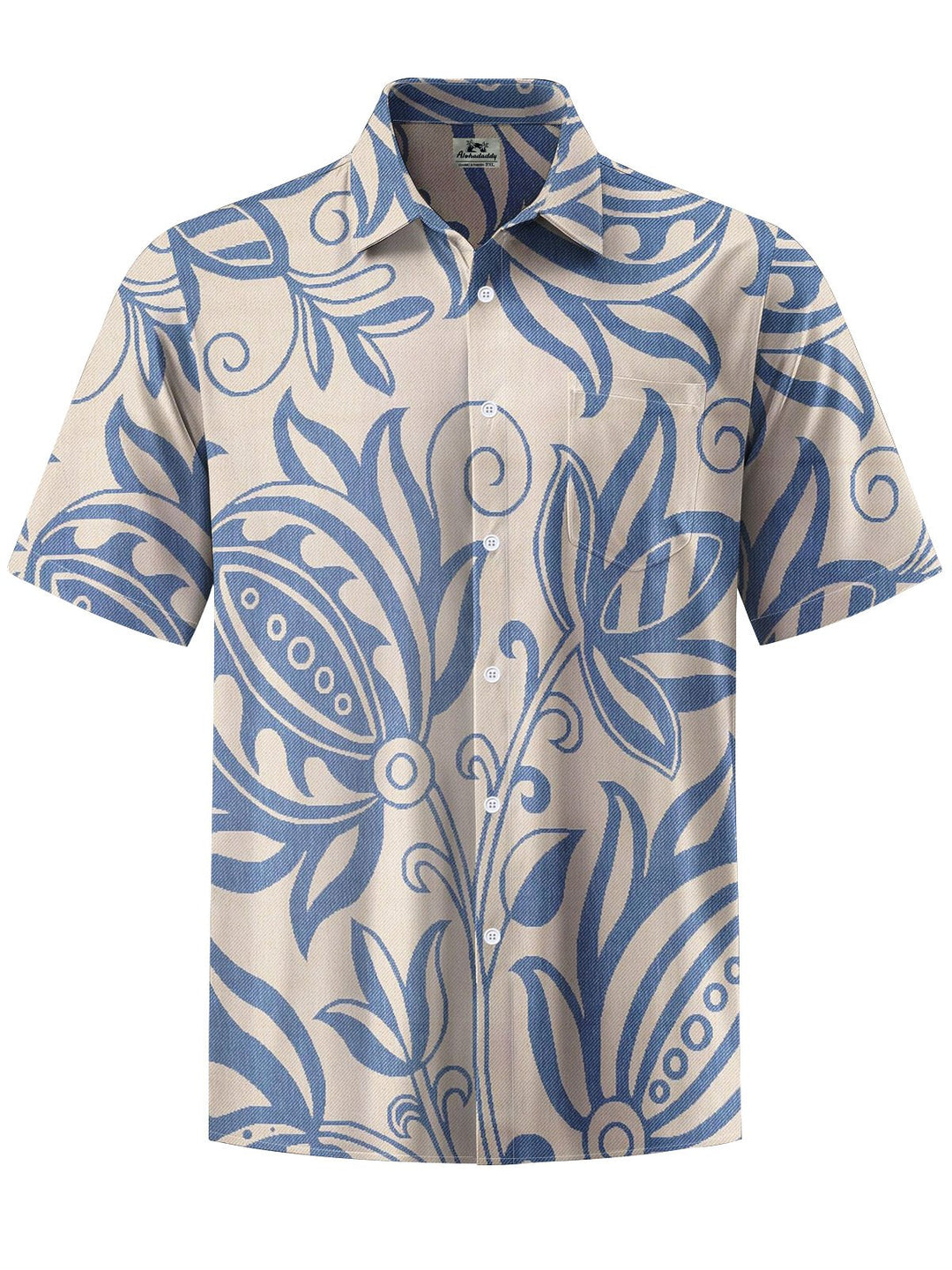 Alohadaddy® Casual Floral Print Chest Pocket Men&