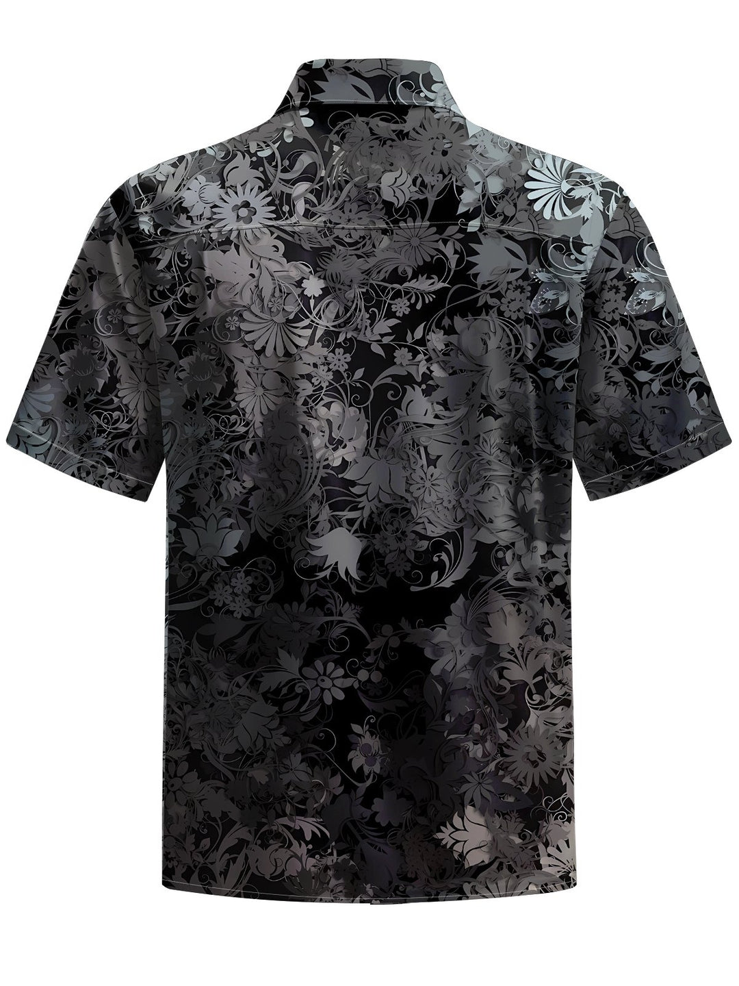 Alohadaddy® Casual Pattern Hidden Pattern Print Art Chest Pocket Men Short Sleeve Shirt Big &amp; Tall