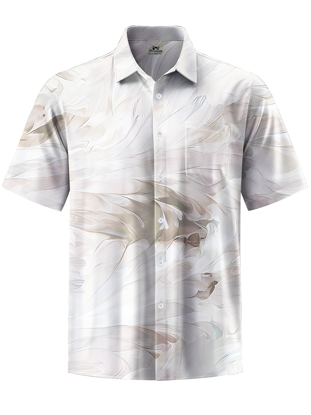 Alohadaddy® Casual Feather Art Print Chest Pocket Mens Short Sleeve Shirt Big &amp; Tall