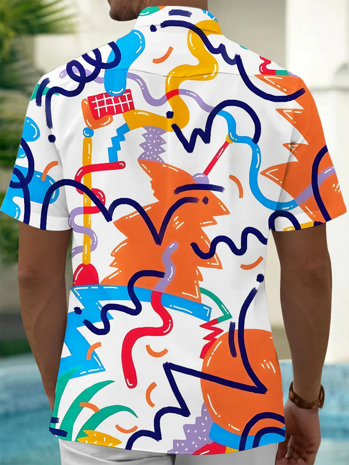 Alohadaddy® Casual Graffiti Print Art Moisture Wicking Men&