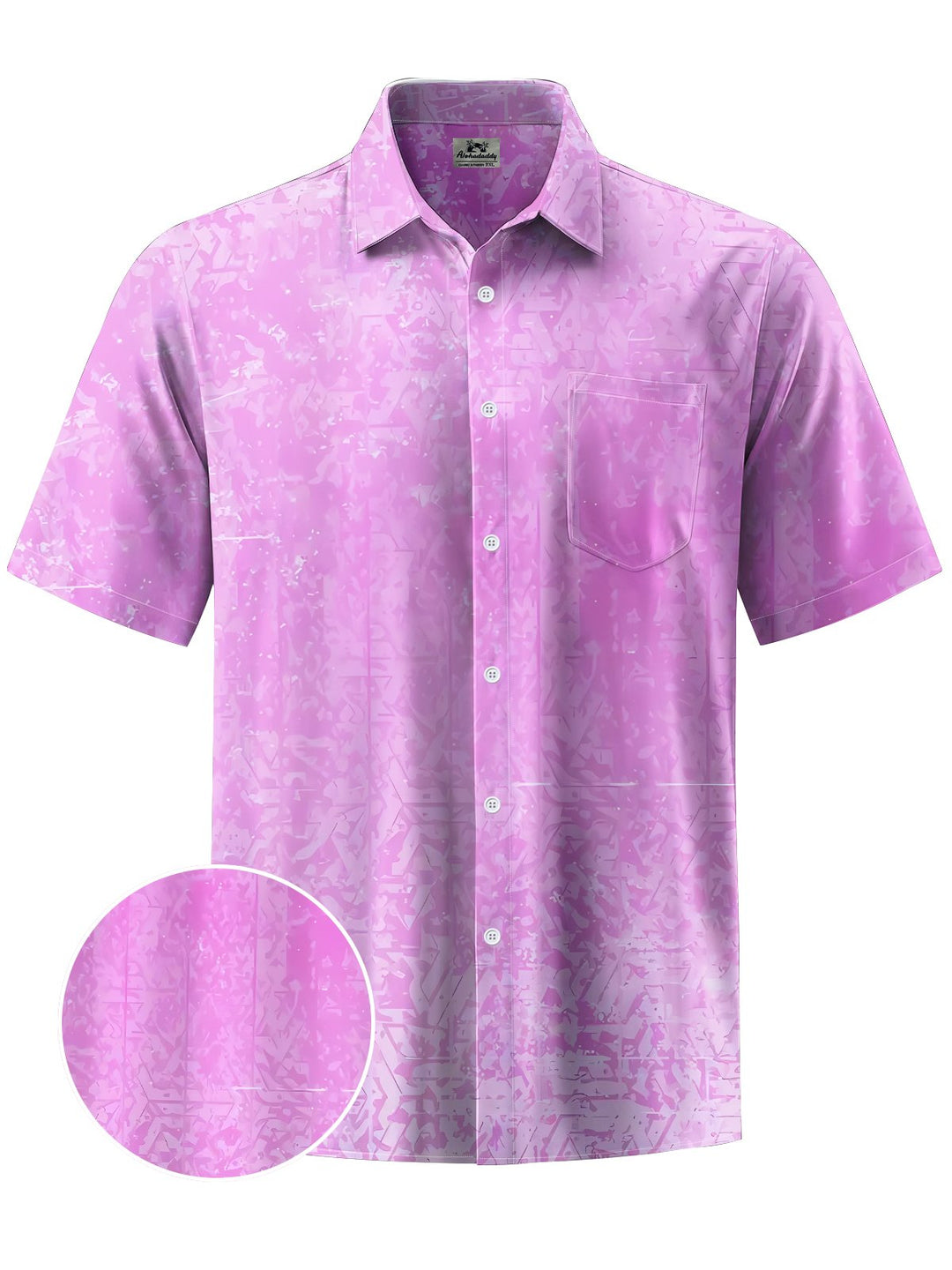 Alohadaddy® Hawaiian Abstract Gradient Art Print Chest Pocket Mens Short Sleeve Shirts Big &amp; Tall