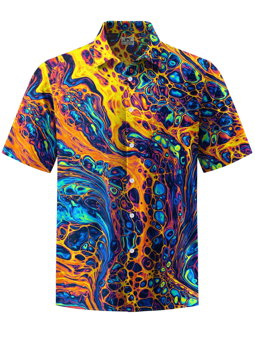 Alohadaddy® Hawaiian Abstract Texture Art Print Chest Pocket Men&