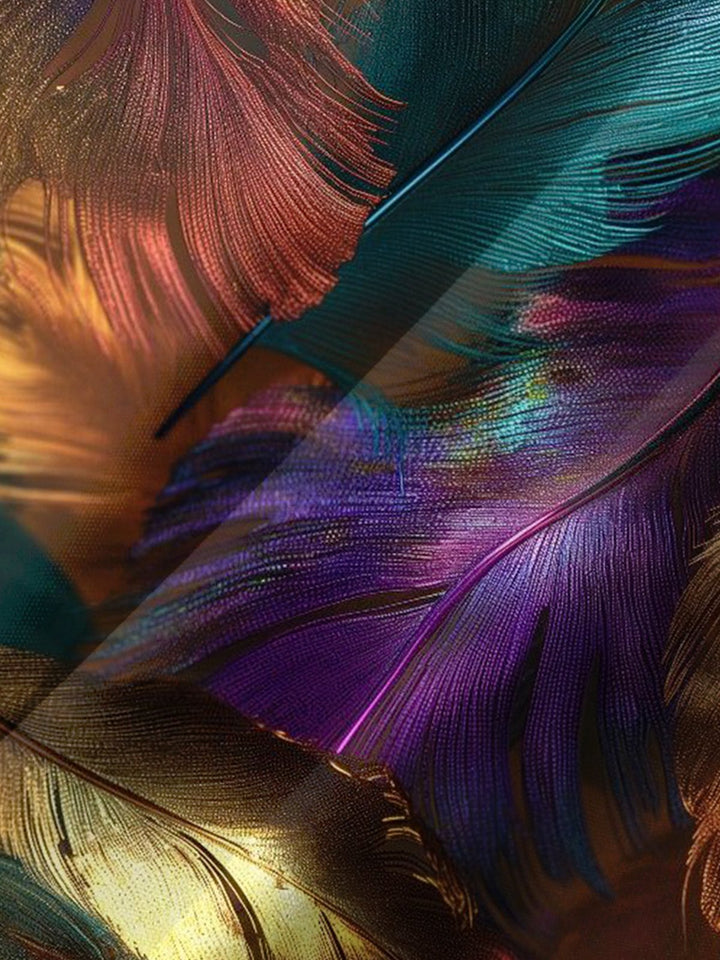 Alohadaddy® Vintage Feather Metallic Art Print Chest Pocket Men&