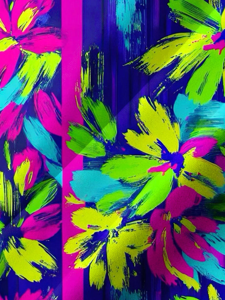 Alohadaddy® Hawaiian Floral Painting Art Print Chest Pocket Men&
