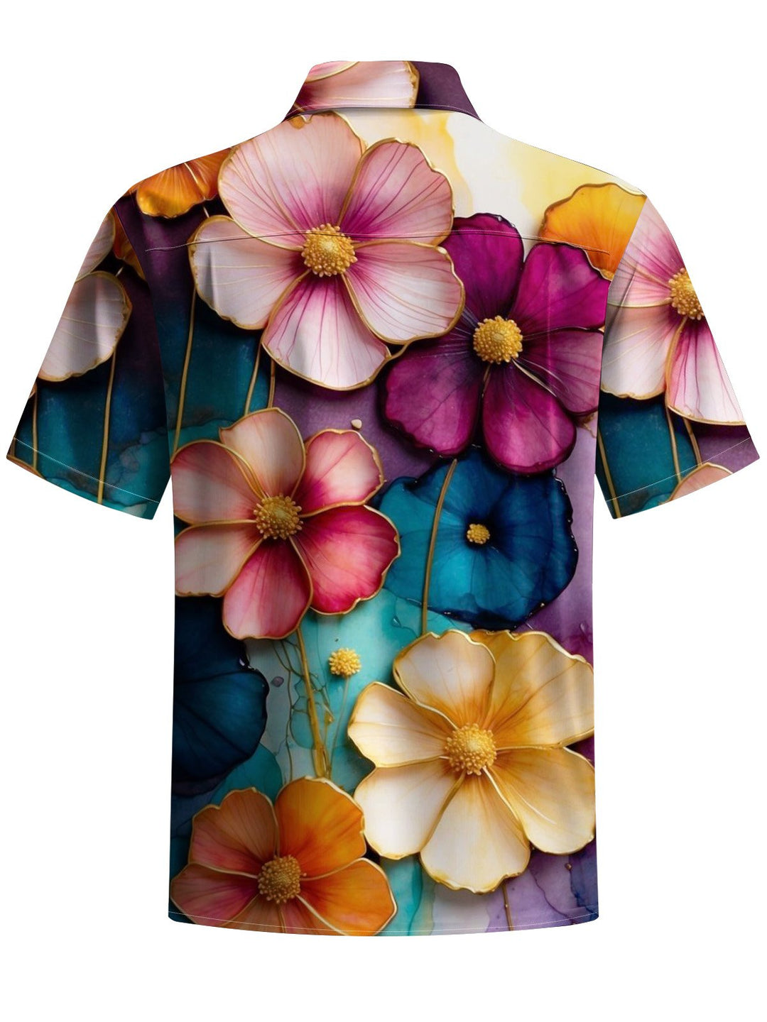 Alohadaddy® Vintage Floral Art Print Chest Pocket Men&