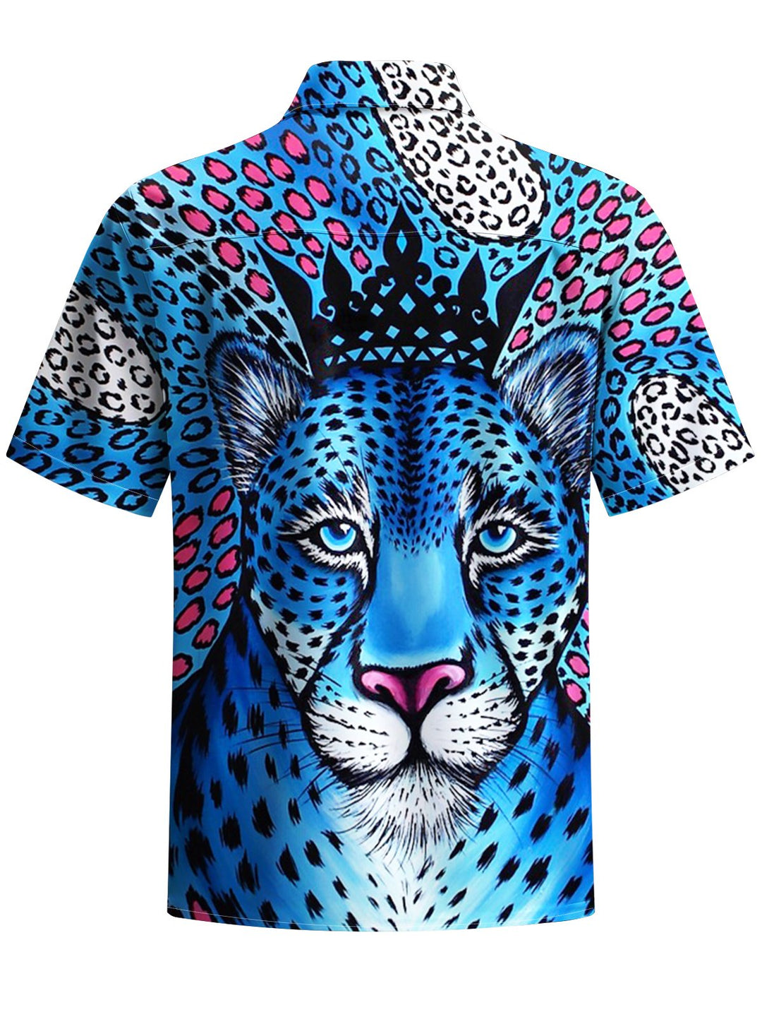 Alohadaddy® Casual Leopard Print Art Print Chest Pocket Men&