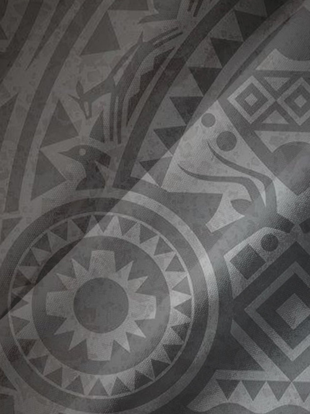 Alohadaddy® Casual Geometric Tiki Print Chest Pocket Men&