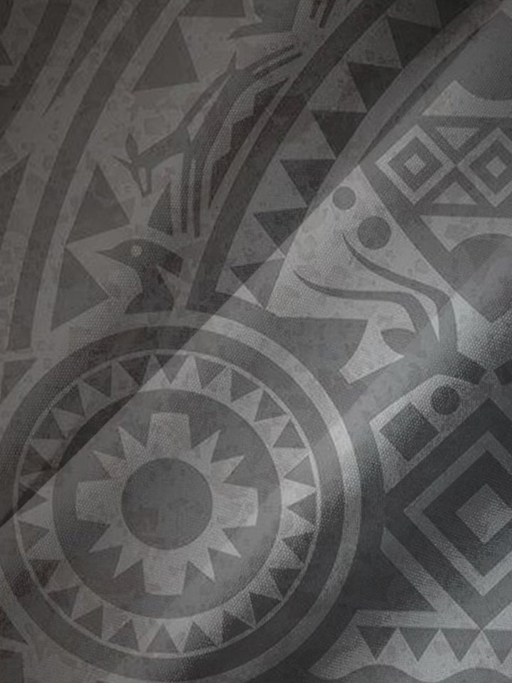 Alohadaddy® Casual Geometric Tiki Print Chest Pocket Men&