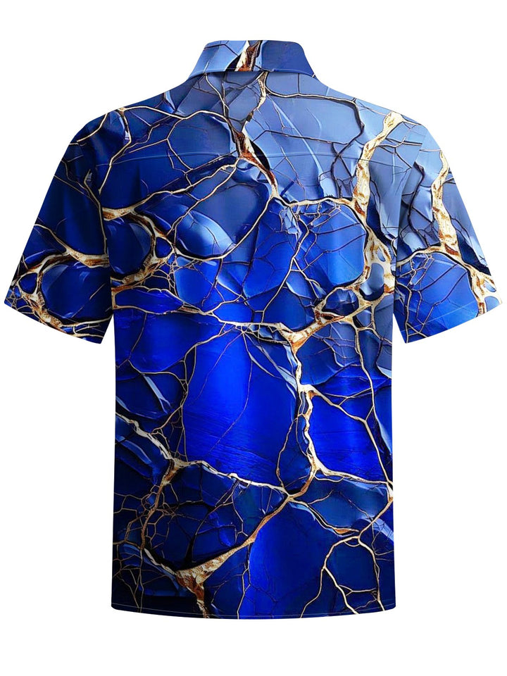 Alohadaddy® Casual Abstract Art Print Chest Pocket Men&