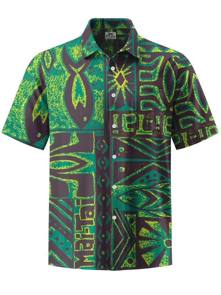 Alohadaddy® Vintage Tiki Marble Art Print Pocket Stretch Men&