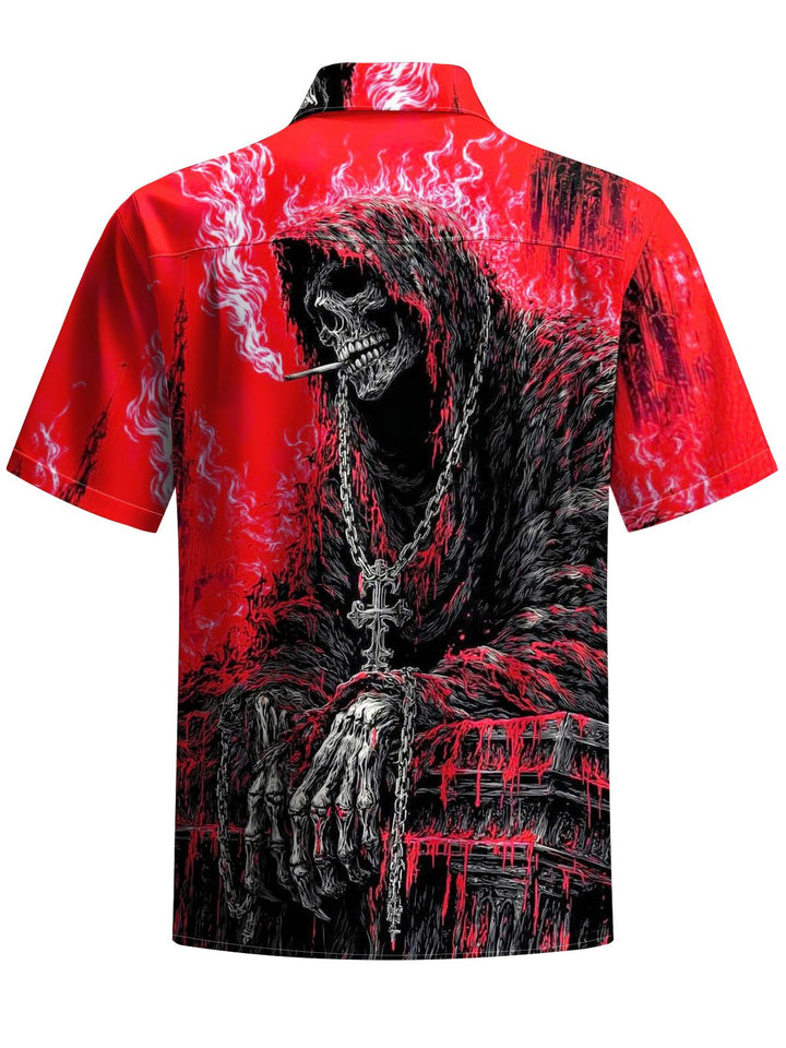Alohadaddy® Halloween Skull Print Art Pocket Stretch Men&