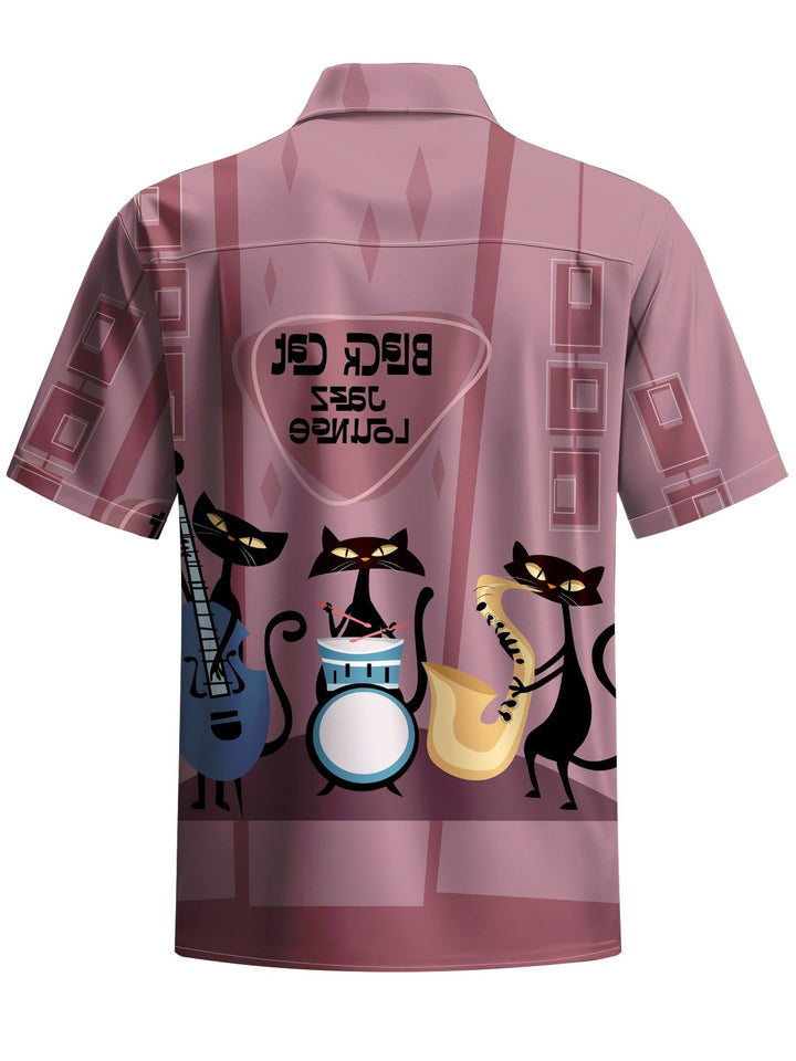 Alohadaddy® Casual Geometric Jazz Cat Print Art Pocket Stretch Men&