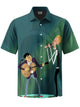 Alohadaddy® Retro Cartoon Music Performance Print Art Pocket Stretch Men's Short Sleeve Shirt Big & Tall