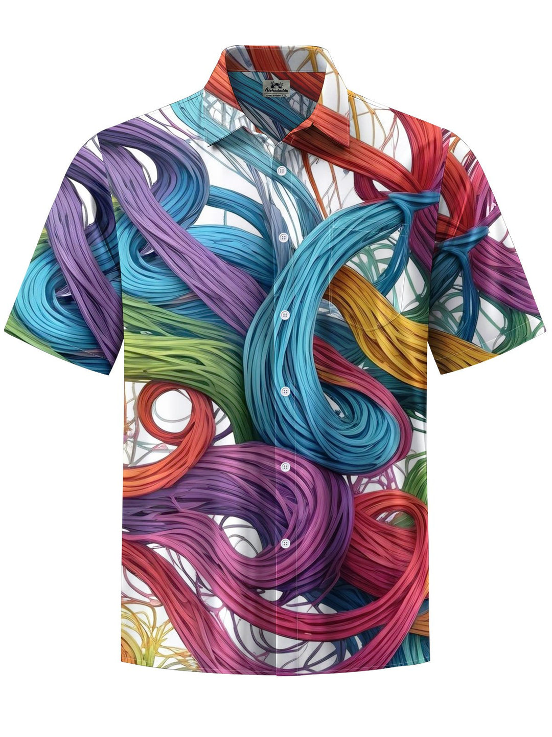 Alohadaddy® Casual Abstract Print Art Elastic Pocket Button Men&