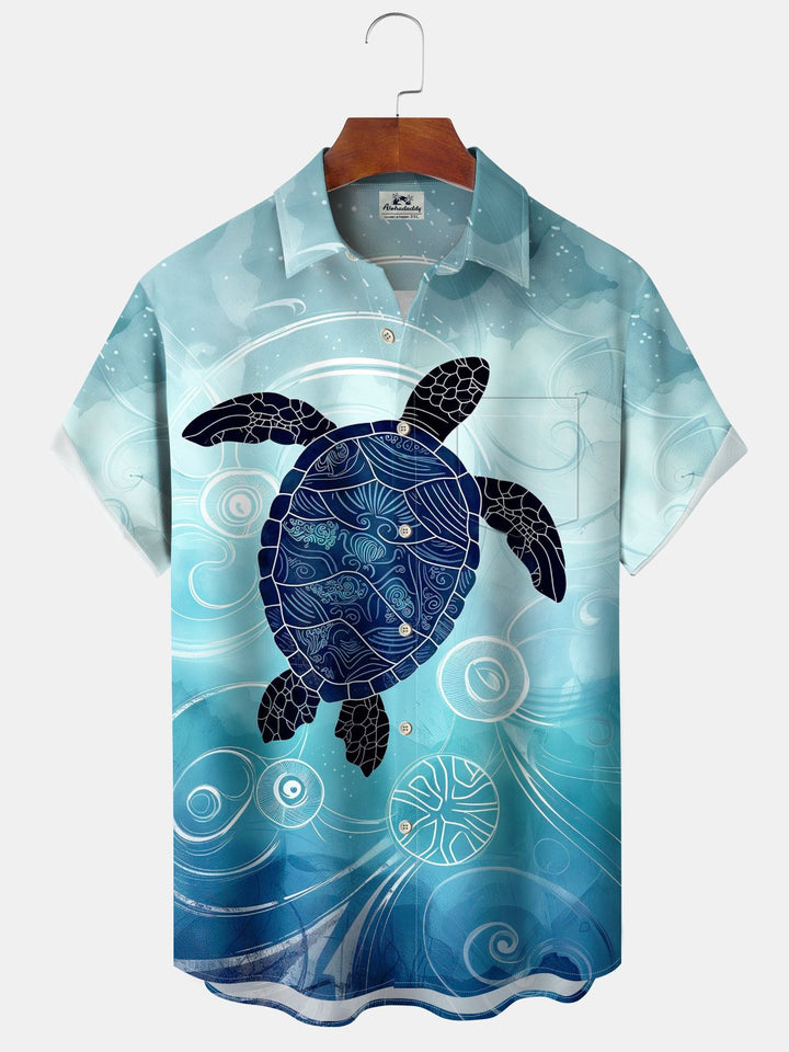 Alohadaddy® Hawaiian Turtle Print Pocket Stretch Men&