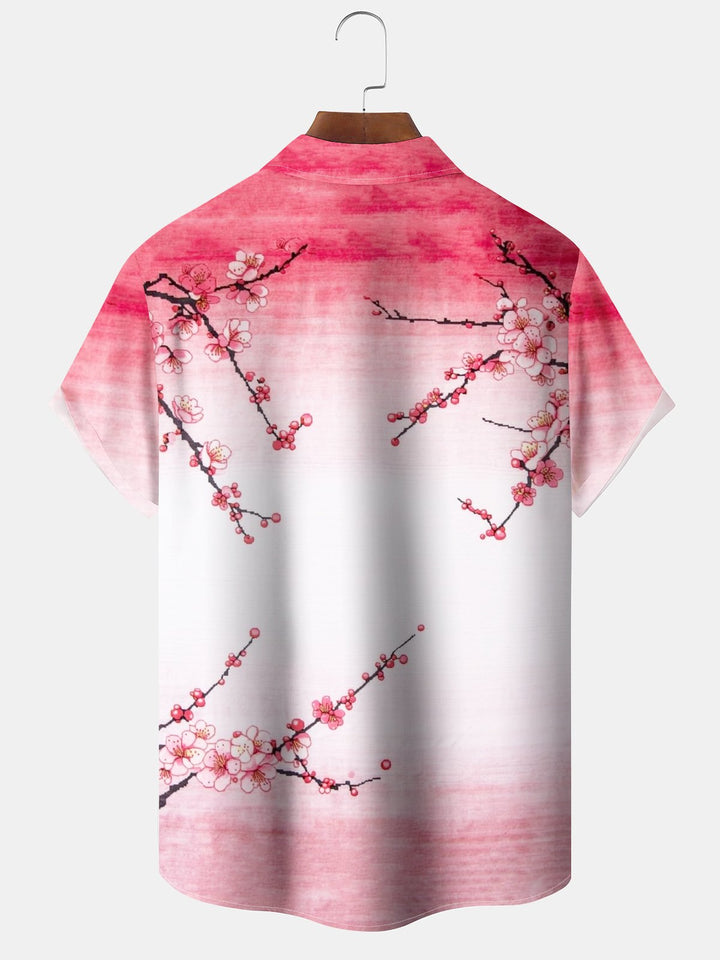 Alohadaddy® Vintage Gradient Cherry Blossom Print Pocket Stretch Men&