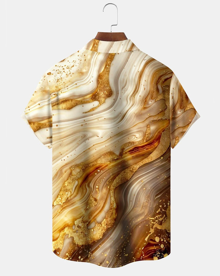 Alohadaddy® Casual Marble Print Pocket Stretch Men&