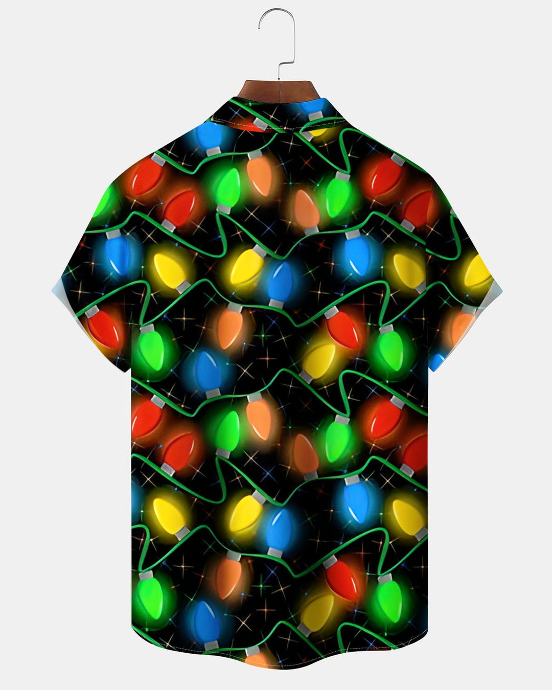 Alohadaddy® Holiday Christmas Lights Print Artistic Stretch Button Pocket Men&