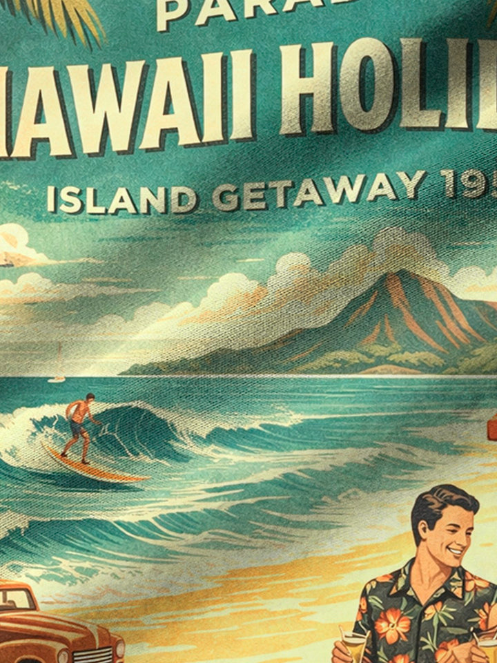Alohadaddy® Hawaiian Floral Beach Vacation Print Men&