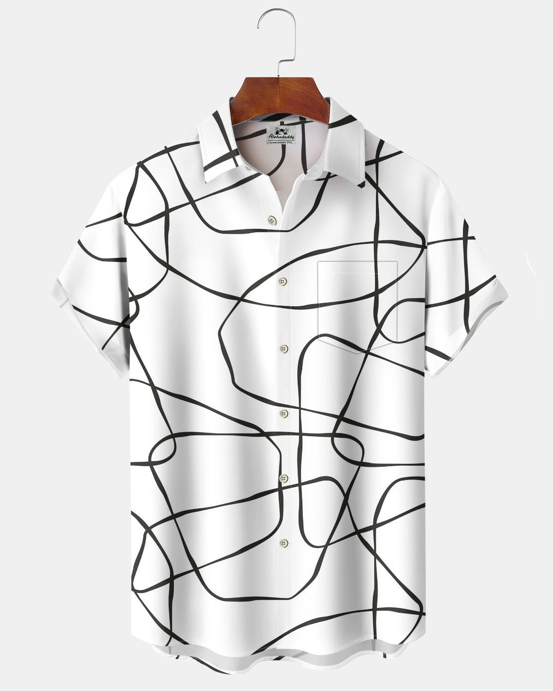 Alohadaddy® Casual Abstract Striped Print Art Button Cardigan Pocket Men&