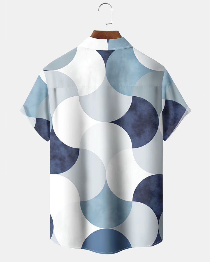 Alohadaddy® Casual Geometric Print Art Button Pocket Cardigan Men&