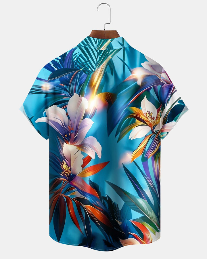 Alohadaddy® Hawaiian Floral Print Art Button Pocket Cardigan Men&