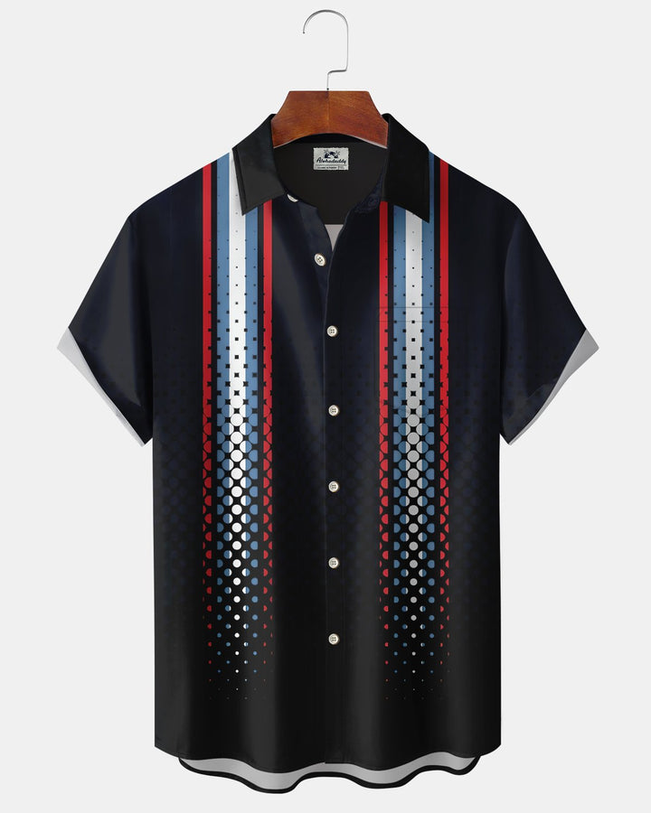 Alohadaddy® Casual Geometric Print Art Button Pocket Cardigan Men&
