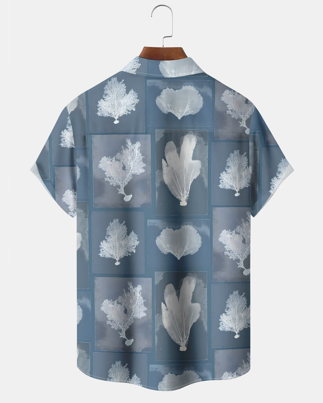 Alohadaddy® Hawaiian Coral Print Art Button Pocket Cardigan Men&