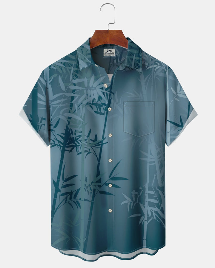 Alohadaddy® Casual Bamboo Print Art Button Pocket Cardigan Men&