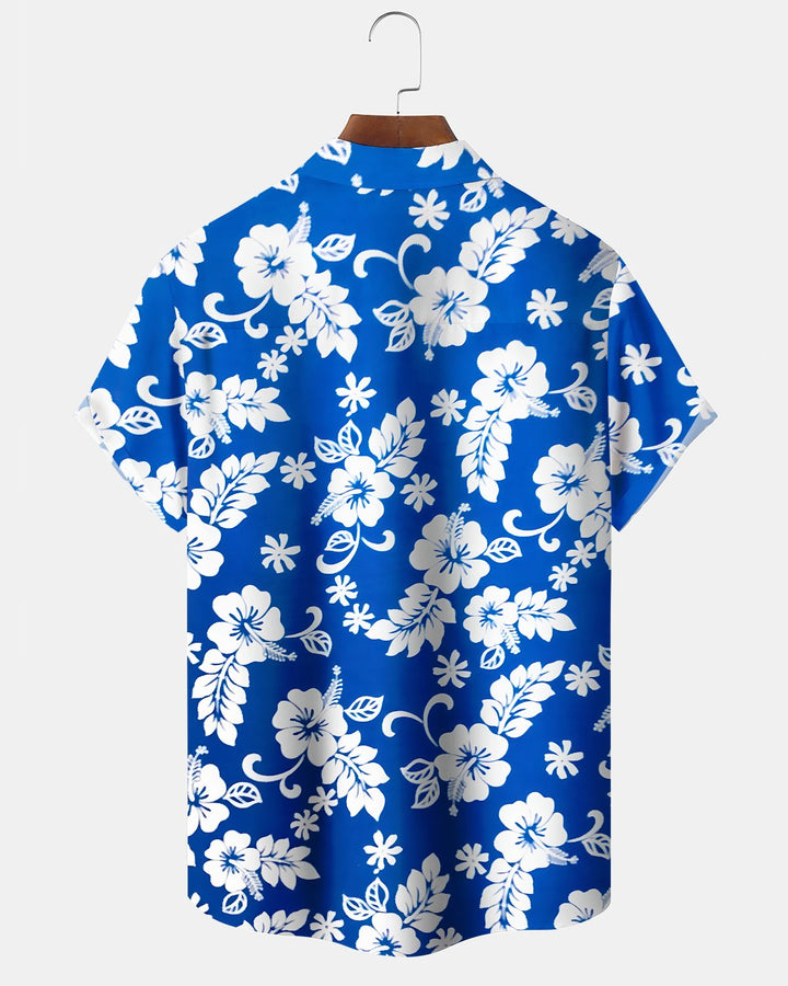 Alohadaddy® Hawaiian Floral Print Art Button Pocket Cardigan Men&
