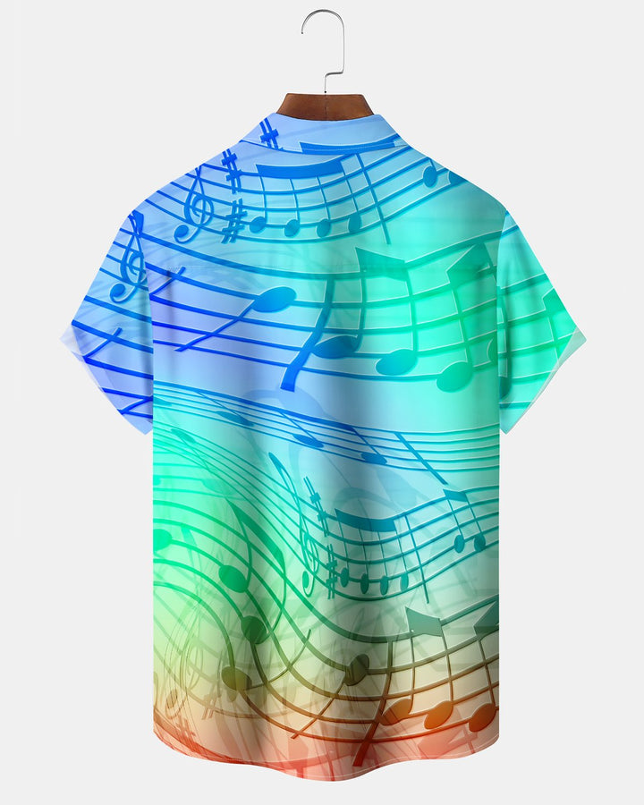 Alohadaddy® Retro Musical Print Art Button Pocket Cardigan Men&