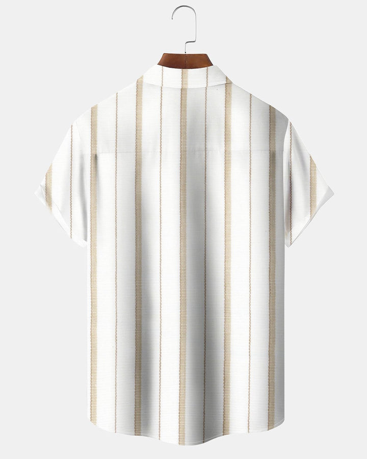 Alohadaddy® Casual Striped Art Print Cardigan with Button Pockets for Men&