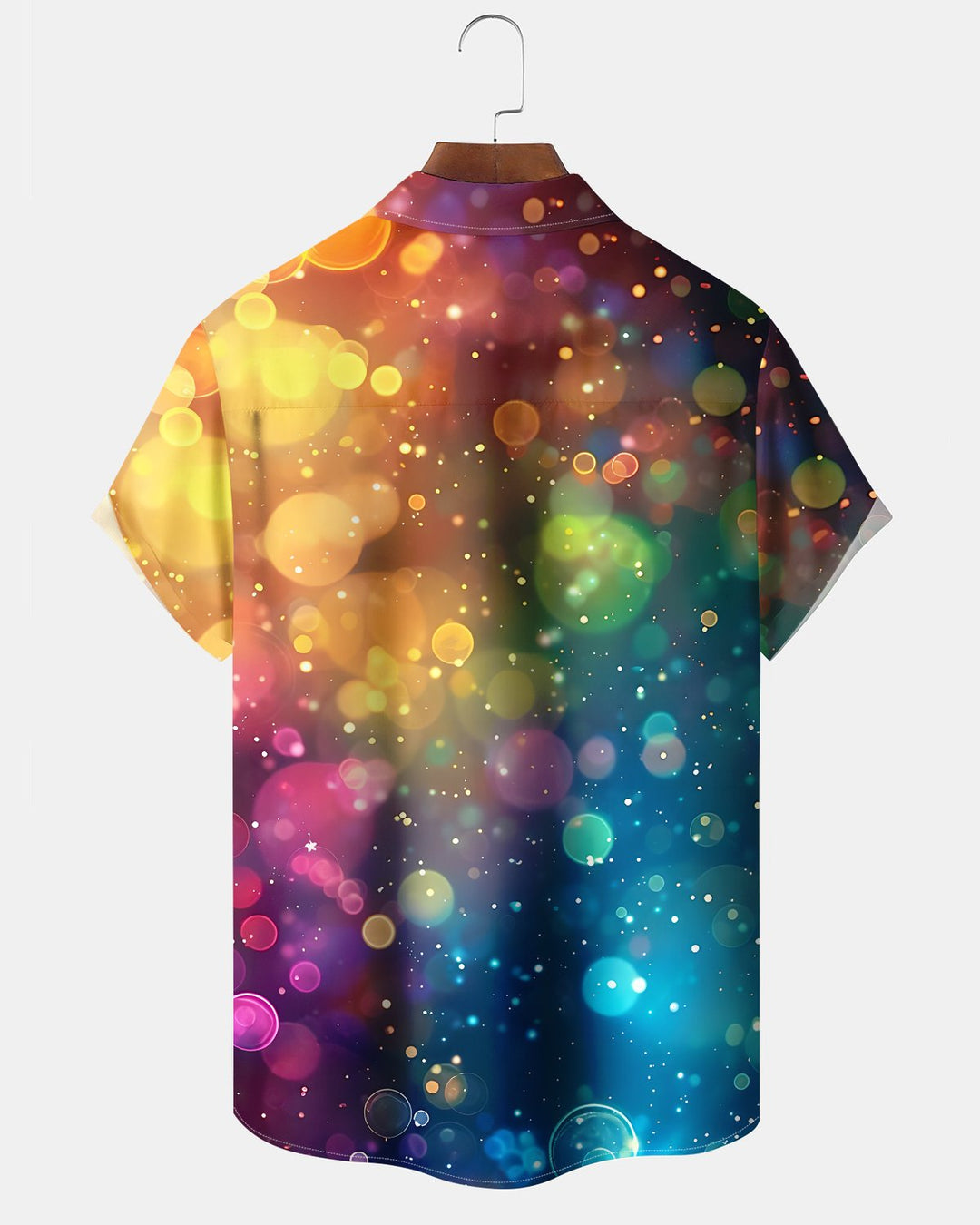 Alohadaddy® Retro Gradient Bubble Print Art Button-Down Cardigan  Men&