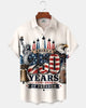 Alohadaddy® Holiday 250th Anniversary USA Print Art Button Pocket Cardigan Men's Short Sleeve Shirt