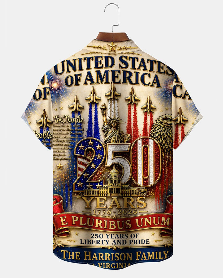 Alohadaddy® Holiday Independence Day Print Art Button Pocket Cardigan Men&